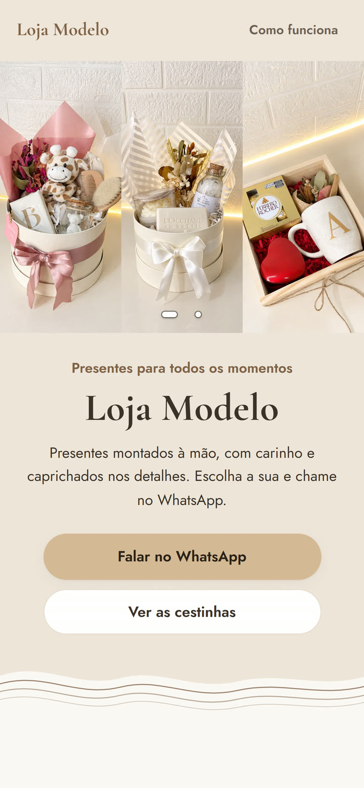 A loja na paleta Areia