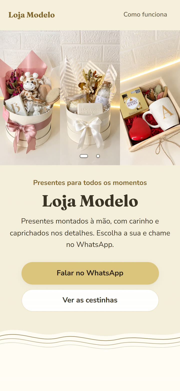 A loja na paleta Baunilha