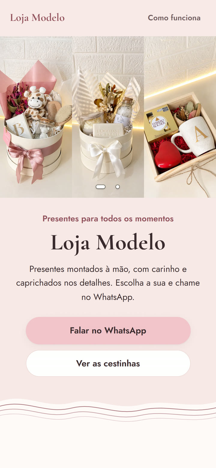 A loja na paleta Rosa chá